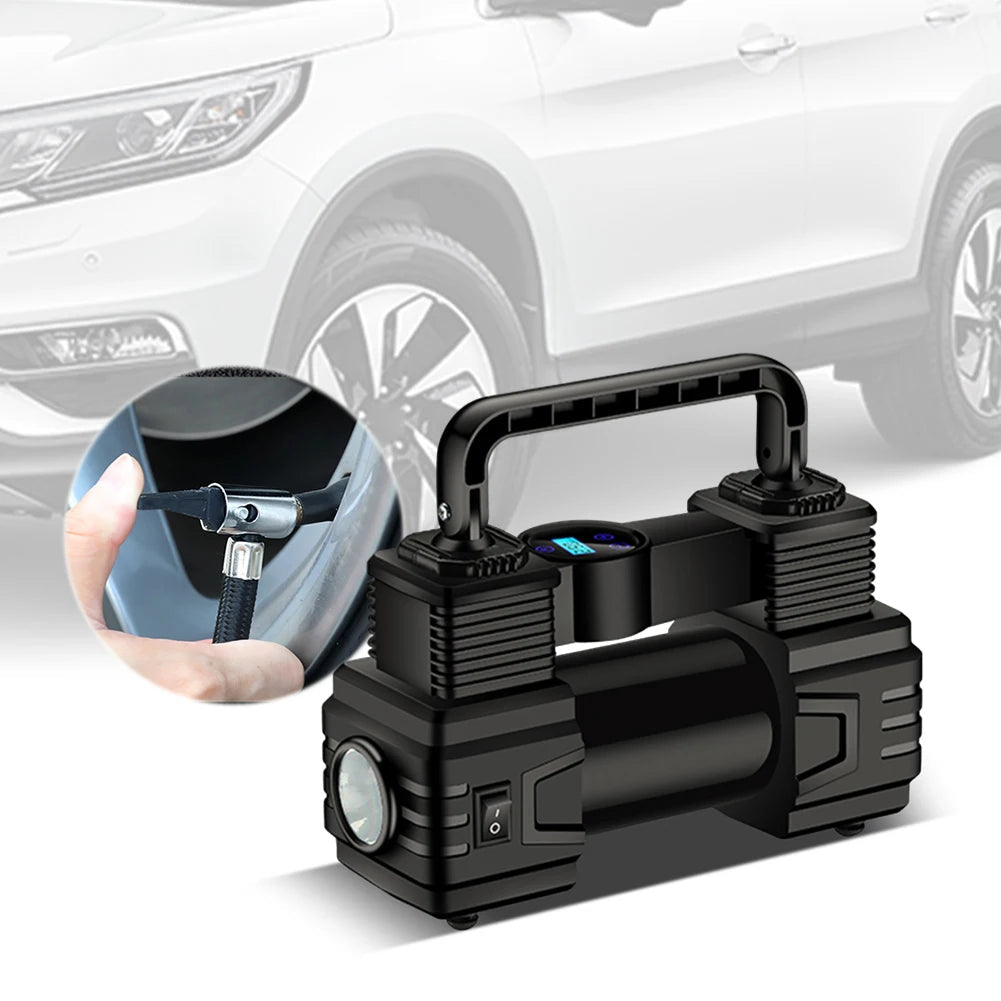 Compact 12V Tire Inflator with LED Light — 00 55438705197303