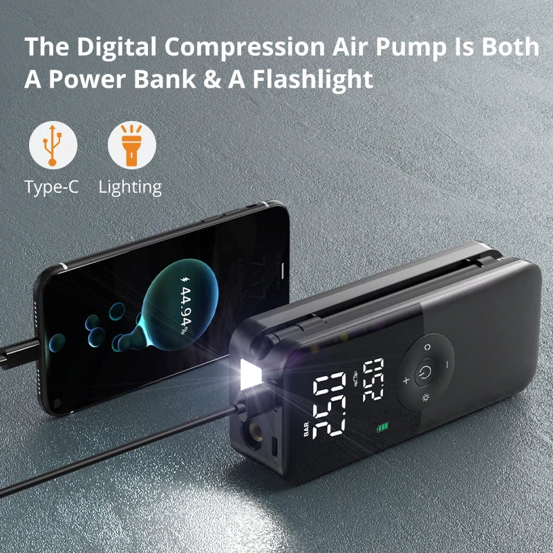 Compact Digital Tire Inflator - Cordless &amp; Portable — 02 55438348550391