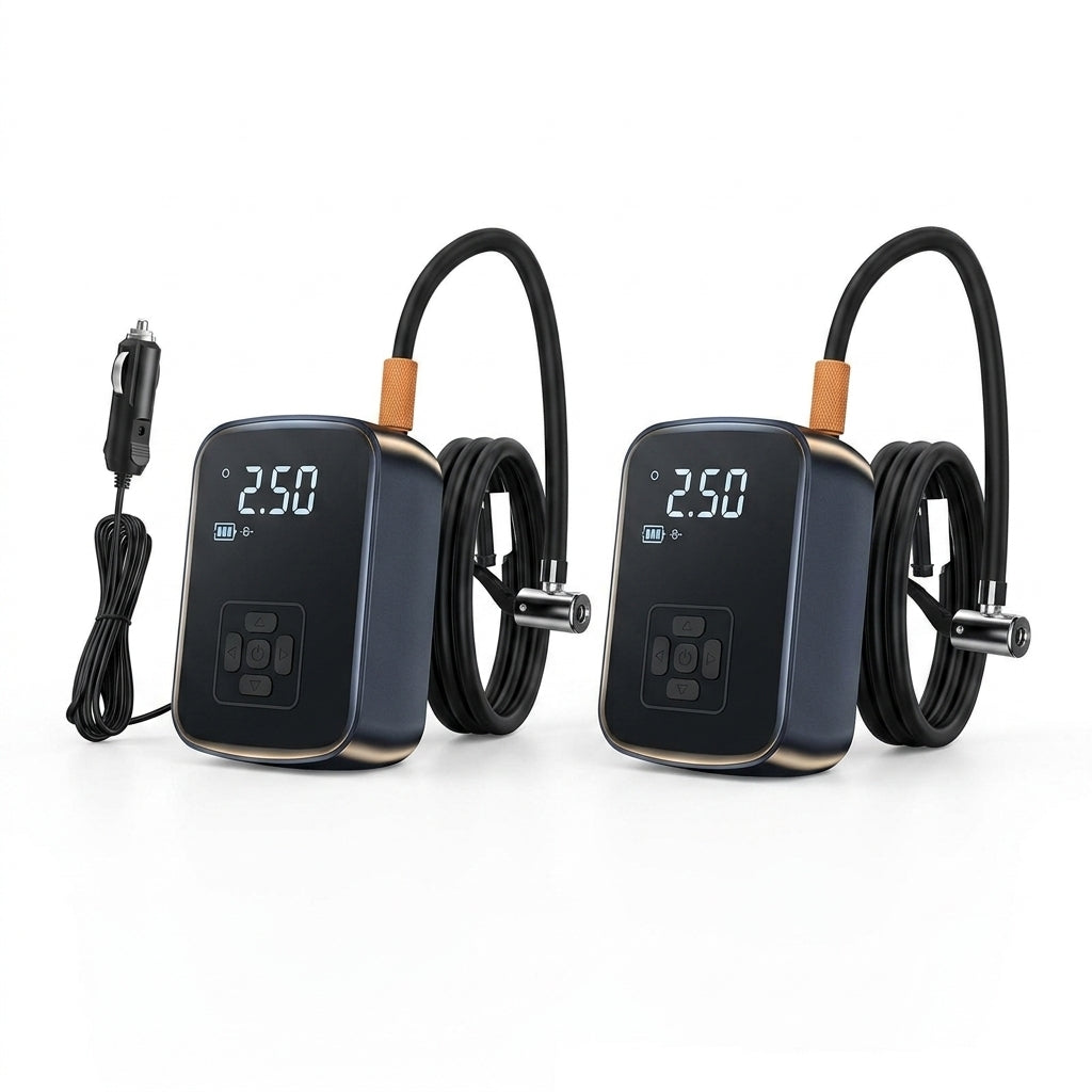 LEIBOO Portable Tire Inflator with Digital Display — Conservative cleanup to remove text and ensure product fidelity.