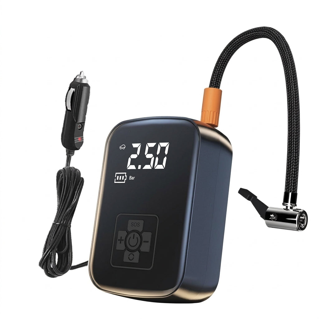 LEIBOO Portable Tire Inflator with Digital Display — Conservative cleanup to remove text and ensure product fidelity.
